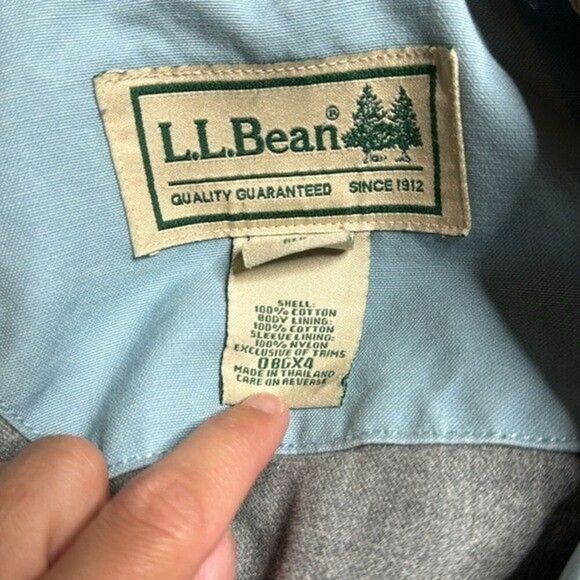 Vintage L.L. Bean Baby Blue Cotton Barn Chore Coat Jacket XL - Picture 8 of 13